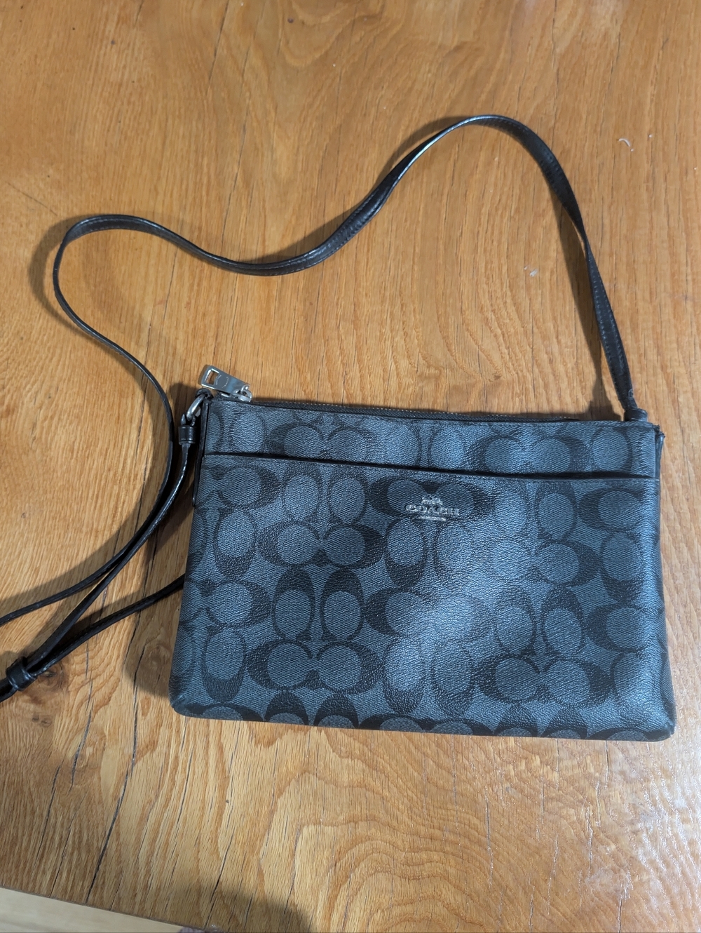 Coach Black/Charcoal Signature Crossbody Bag